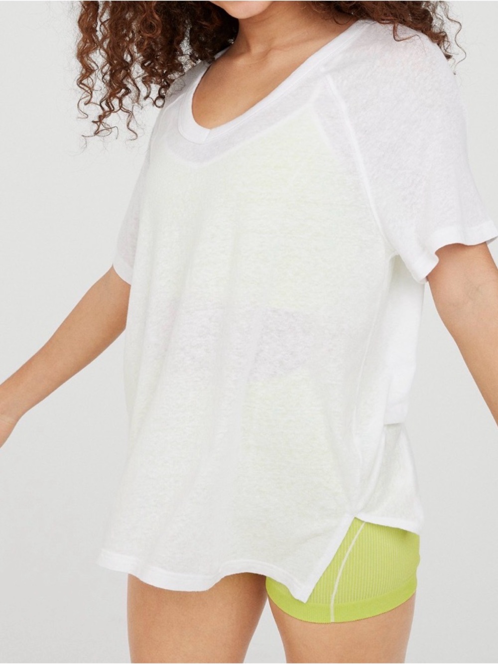 Aerie Offline Womens M White Oversized T-Shirt Short Sleeve Cozy Lounge Cover Up